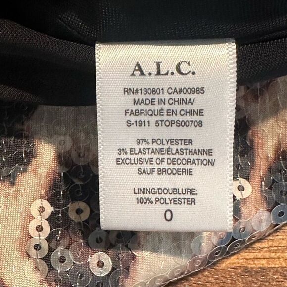 A.L.C. Marshall Sequin Leopard Animal Print Top - Picture 8 of 9